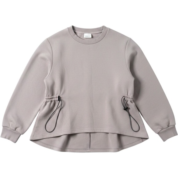Varley Tops - Varley Bella Sweat Cinched Waist Pullover Sweatshirt SM Taupe Grey  Casual Comfy